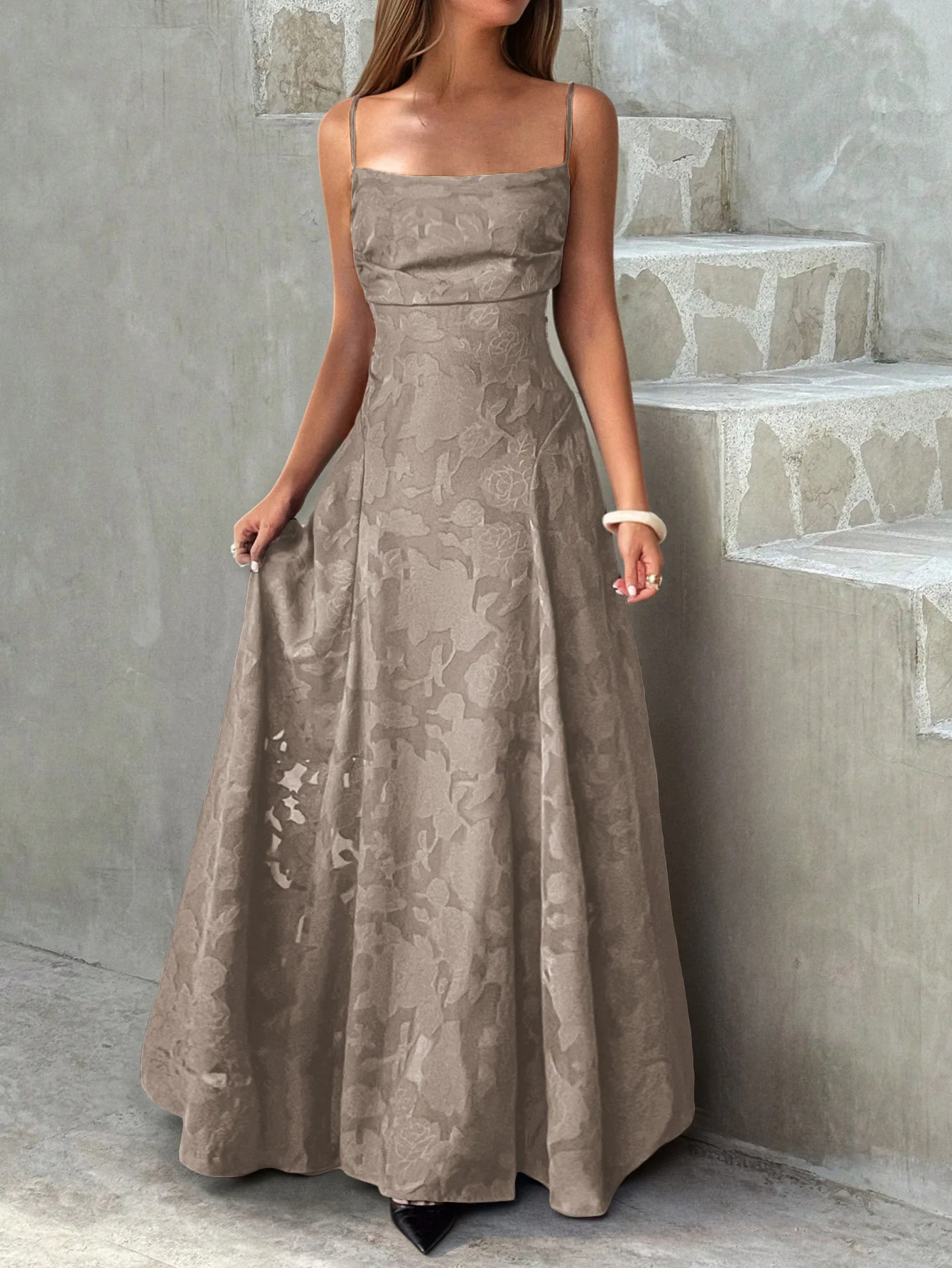 

Temperament Vacation Dress, Camisole Long Skirt, Patterned Dress, Women's Clothing