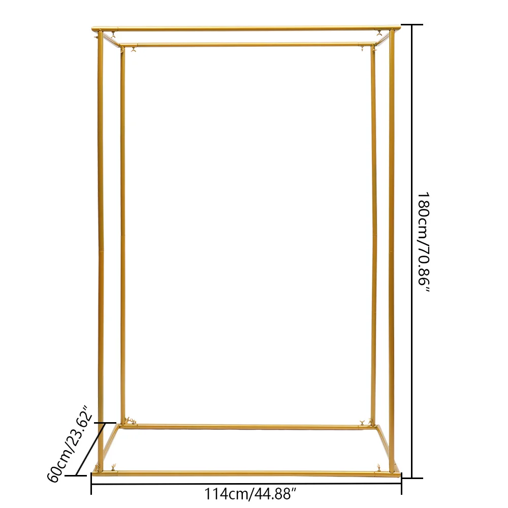 Imagem -03 - Arco de Casamento Ouro Geométrico Flor Rack Decoração para Casa Metal Brilhante Retangular Quadrado Quadro de Fundo