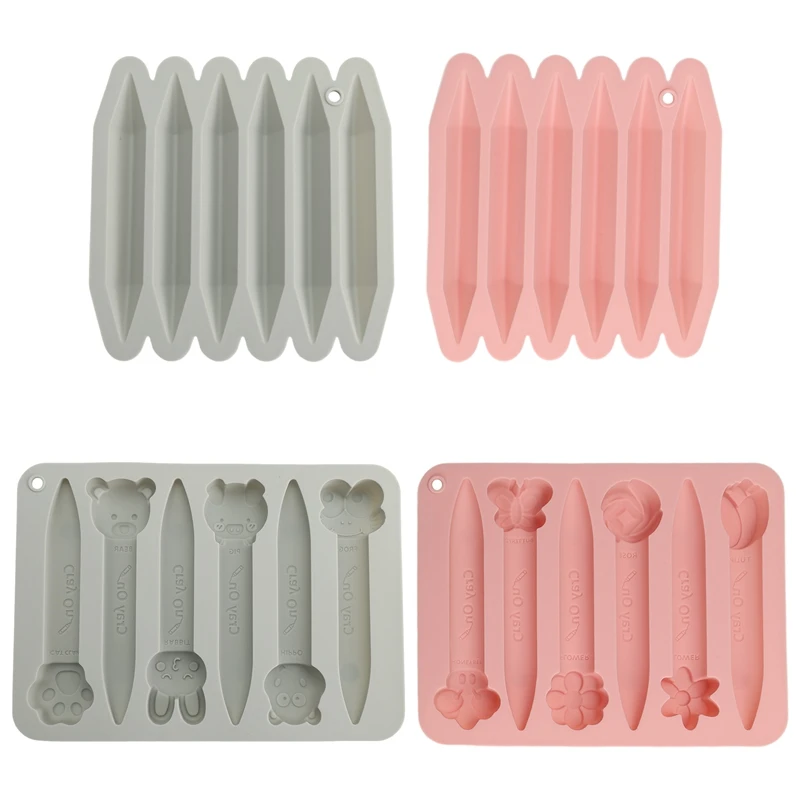 Stampo in silicone Confezione da 4 cavità di stampi per pastelli assortiti Stampo in silicone per pastelli 3D Stampo per pastelli triangolari Stampo per cioccolato in silicone