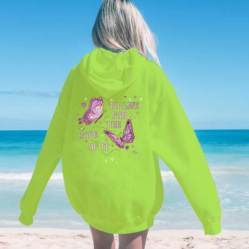 Beautiful Purple Butterfly Sweatshirt Women 