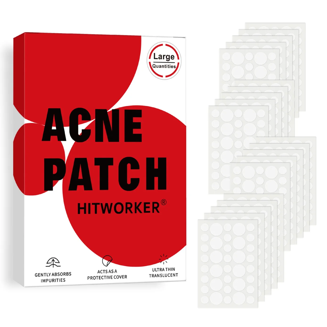 720PCS Hydrocolloid Acne Patches  Large Quantity for Daily Use Clear Dot Design Blends Seamlessly with Skin & Conceals Blemishes