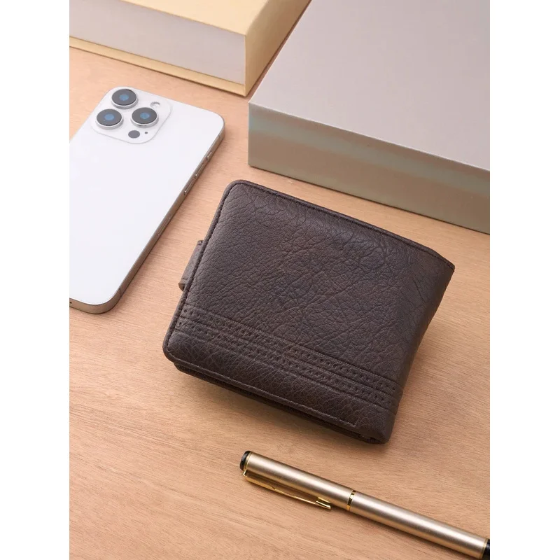Men Leather Wallet Zipper Slim Design Multi-card Holders Coin Pocket Short Purses Quality Male Wallet
