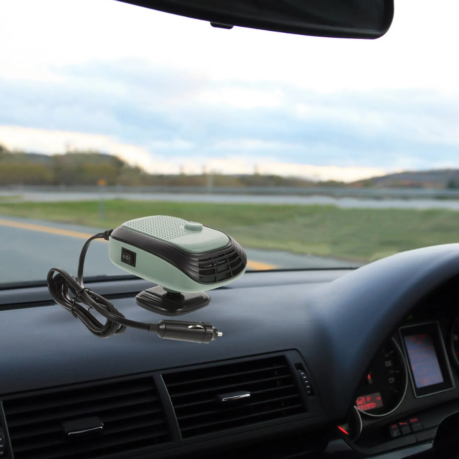 

Portable Dashboard Defroster Black Car Heater 12V White Windshield Heating Car Defroster Vehicle Warm Fan Function