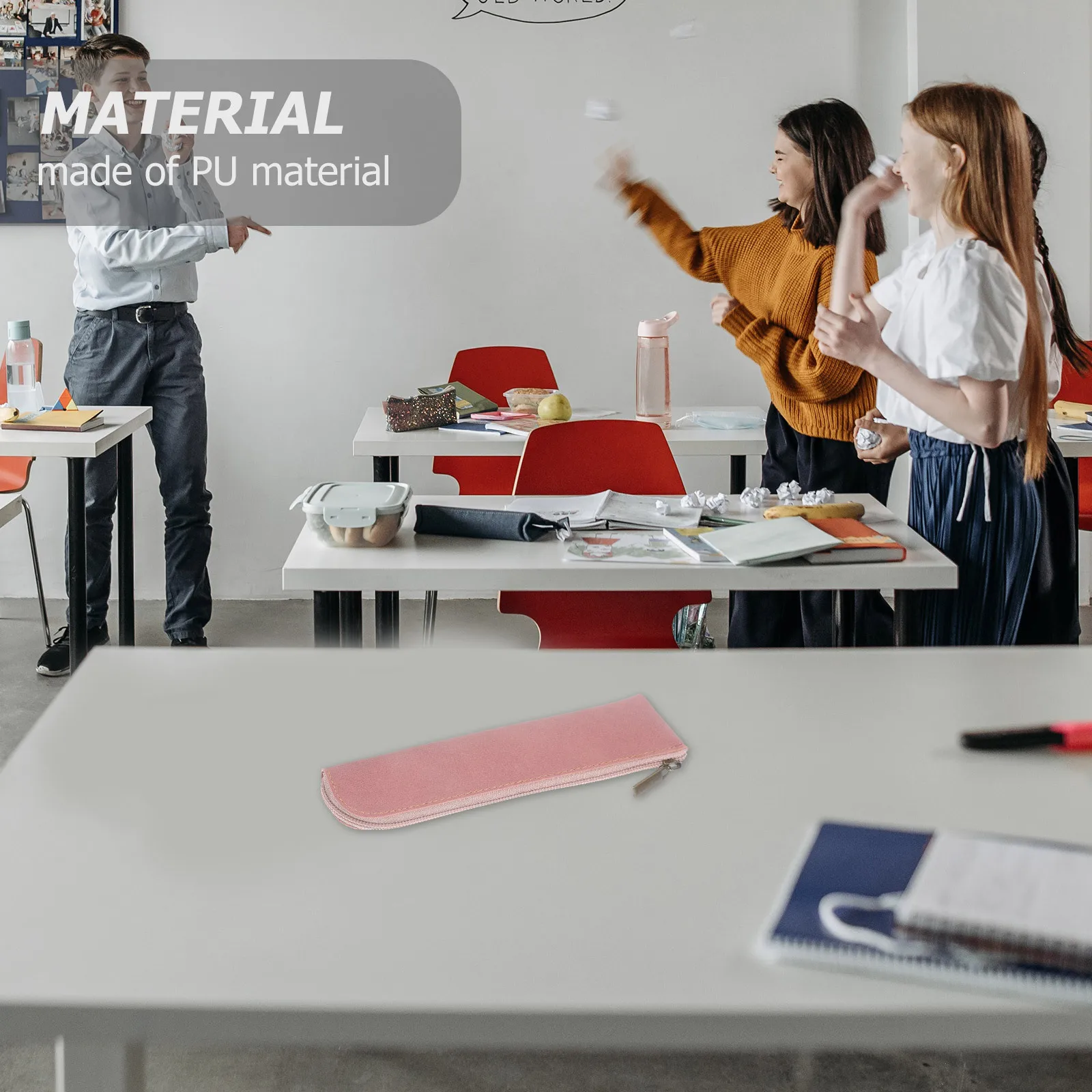 

2Pcs PU Pencil Case Pencil Bag Portable Durable Pen Holder Storage Pouch for Girls Women Pen Cases Pencils Box