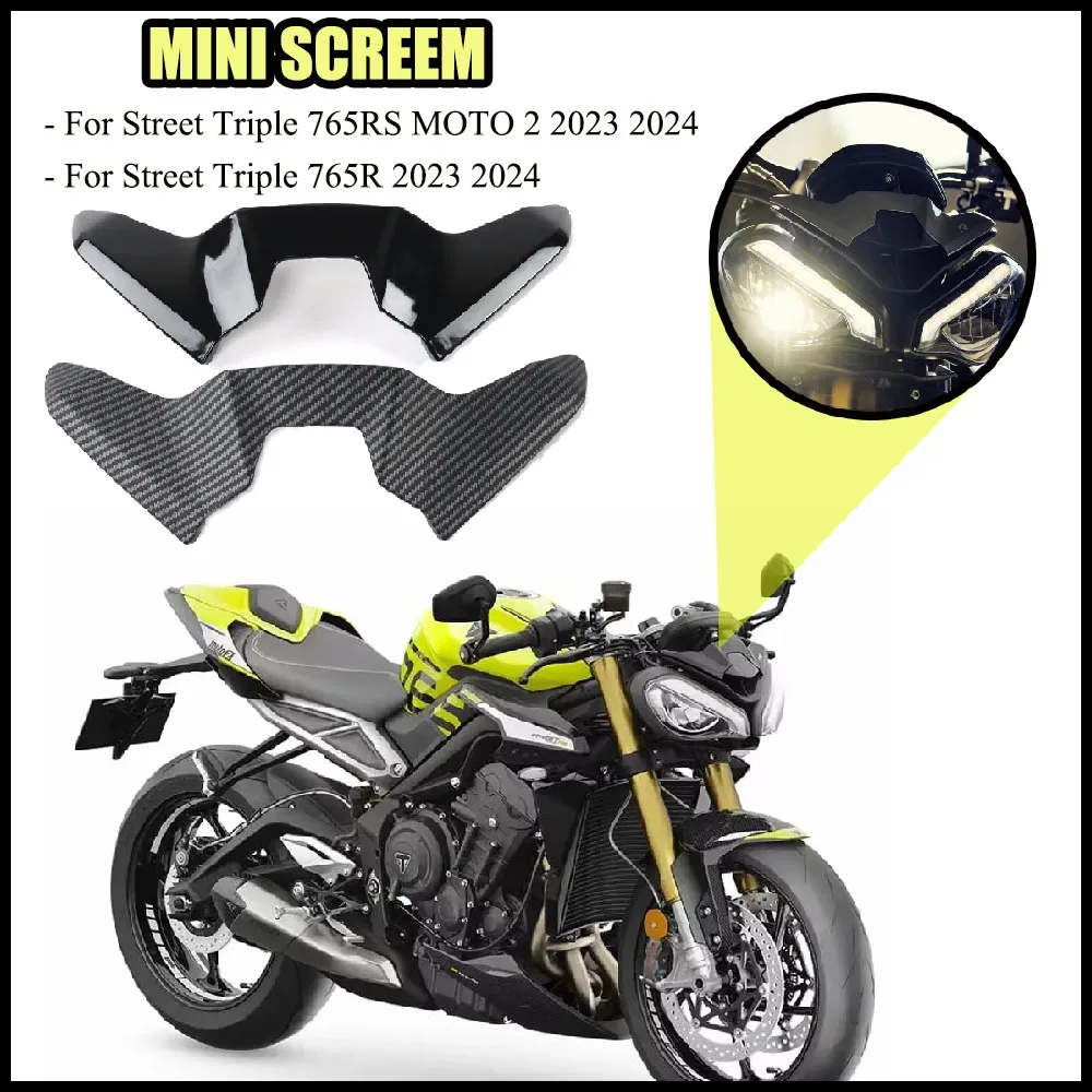 

Для Street Triple 765RS MOTO/765R 2023 2024 Аксессуары для мотоциклов Новые поступления Мини-обтекатели ветрового стекла Крышка панели МИНИ-ЭКРАН