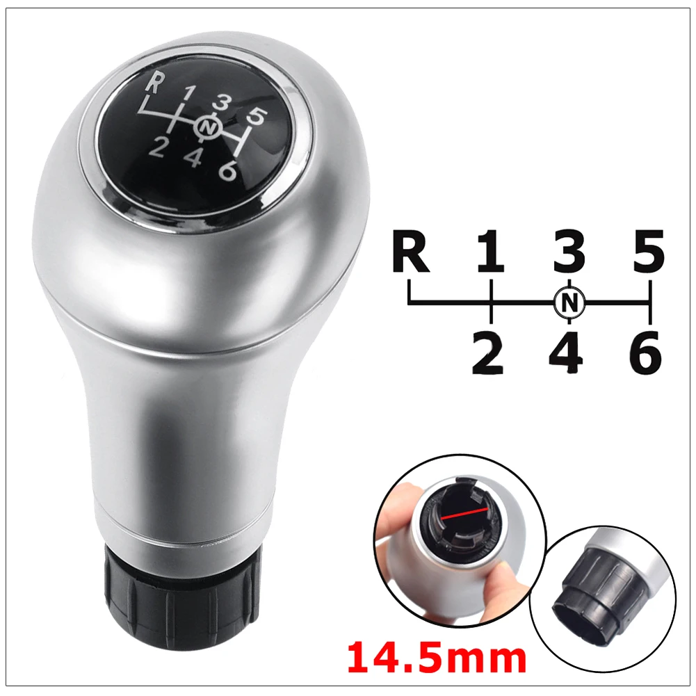 

6Speed Car Gear Shift Knob Gear Knob Head Shifter Lever Hand Ball FOR MERCEDES W204 W212 X204 6 SPEEDS 14,5 MM