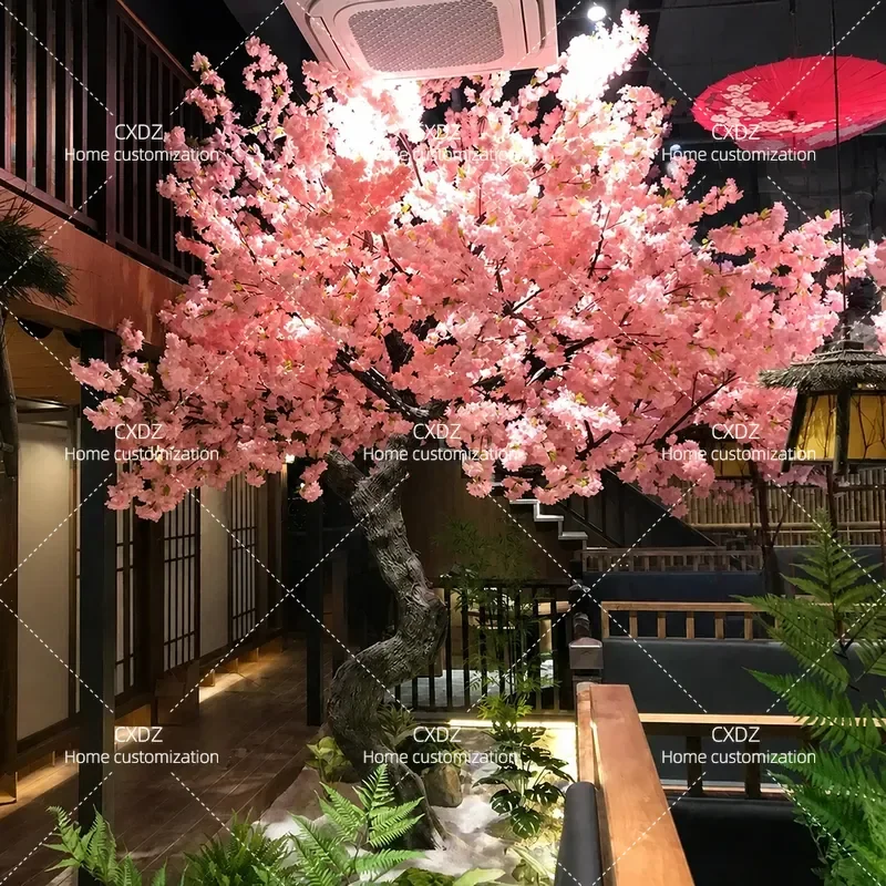 Simulation Cherry Blossom Tree Peach Blossom Fake Large Wishing Tree Indoor Outdoor Decoration Landscaping Hotel Window