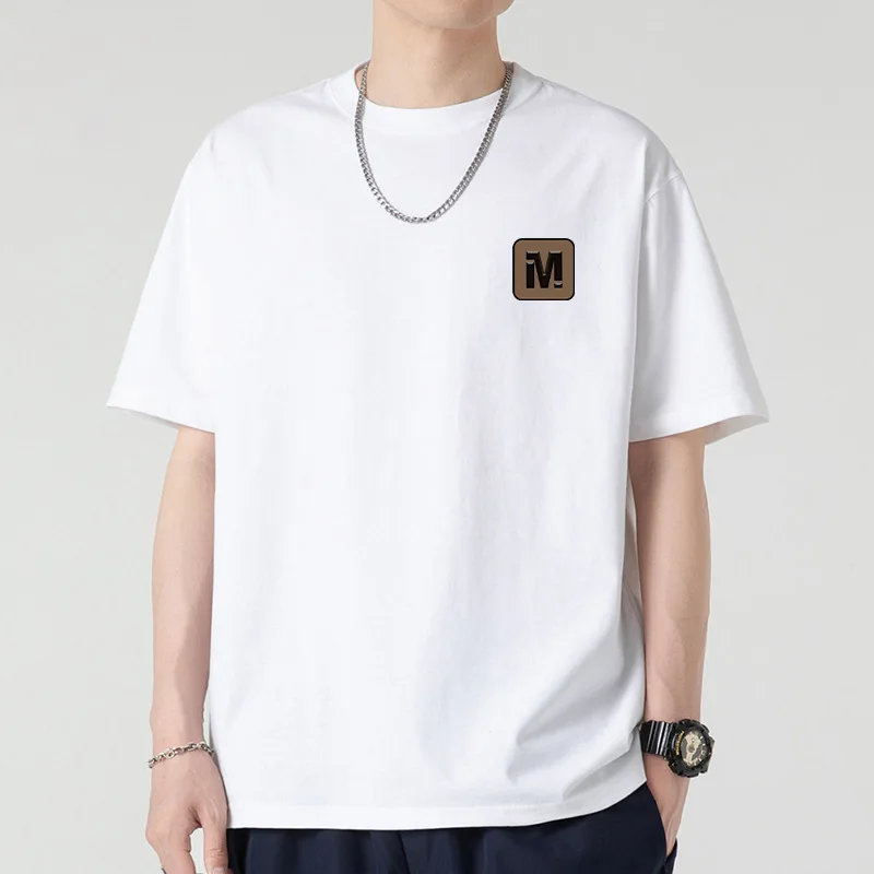 

Short-Sleeved Men's Cotton Heavyweight T-Shirt Bottoming Shirt Trend 2025 New Loose American Retro on Clothes Men's T-Shirt
