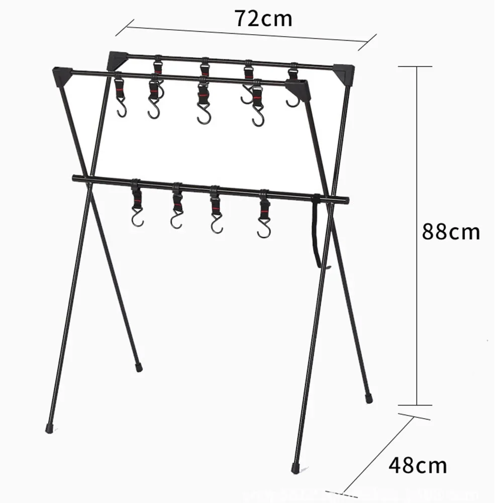 Camping Cookware Hanging Rack With Hook Up Outdoor Tools Hanging Shelves Storage Rack For Outdoor Camping Practical Accessories