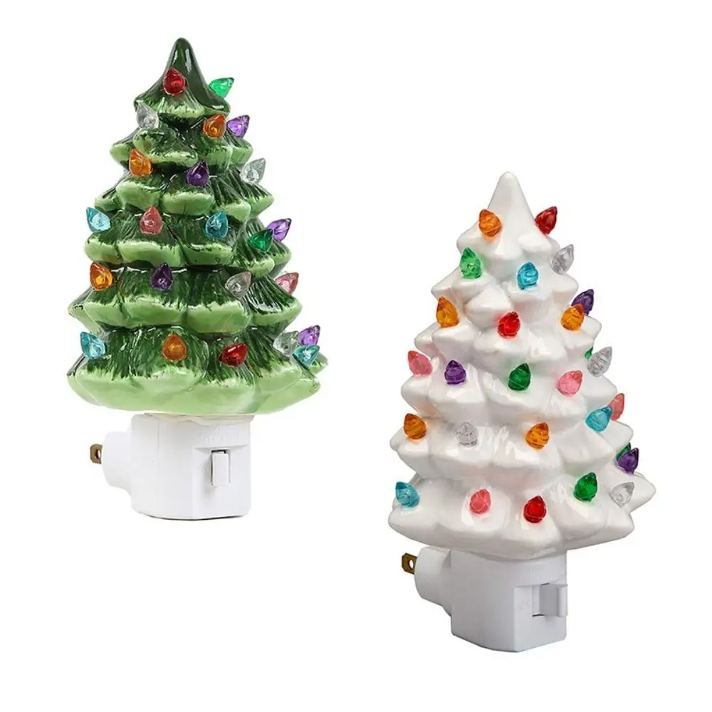 

Warm Light Christmas Tree Night Light with ON/Off Switch Colorful Bedside Lamp Xmas Holiday Decor for Bedroom Living Room