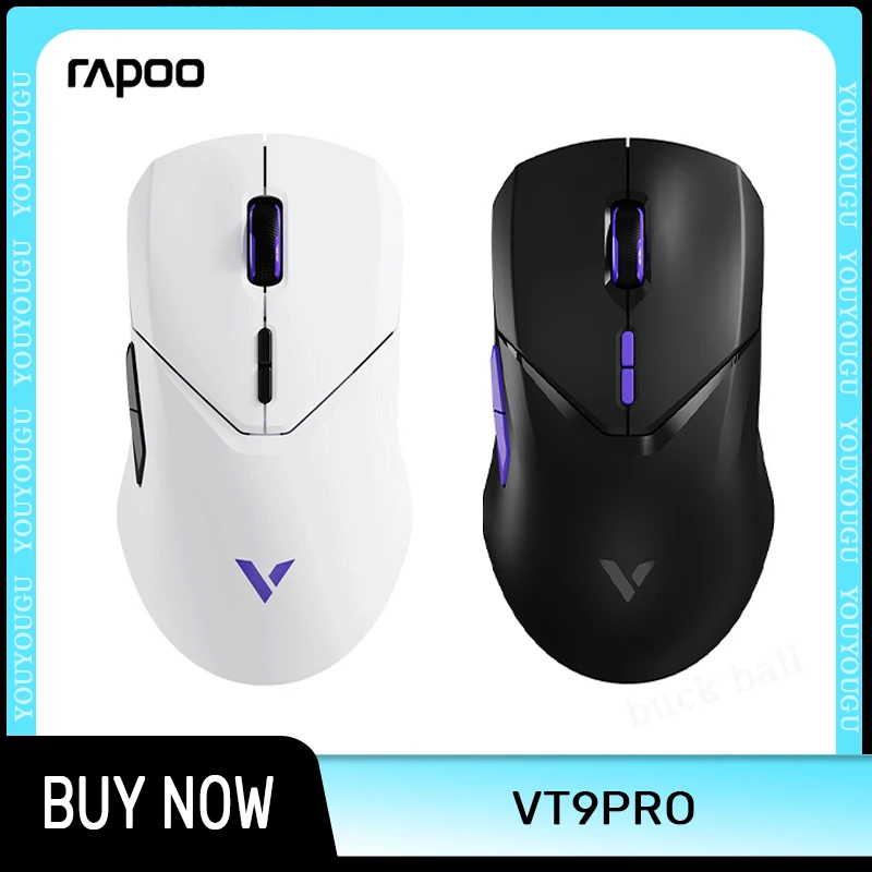 Rapoo VT9 pro Wireless Bluetooth Mouse VT9 PAW 3395 2-Modes Light-Weight Wireless Charge Office Gamers Mouses Long Playtime Mice