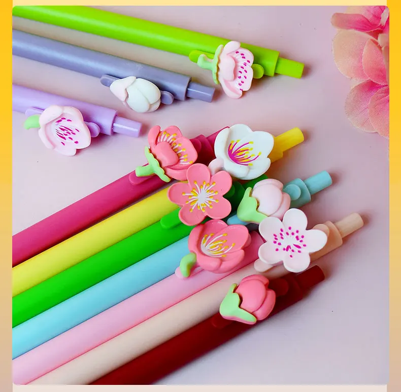 12 Stück Kugelschreiber mit einem kleinen blumenförmigen Anhänger, ein Muss für Blumenliebhaber, ein kreatives Geschenk und ein unterhaltsames Büro-Accessoire. – Detail 7