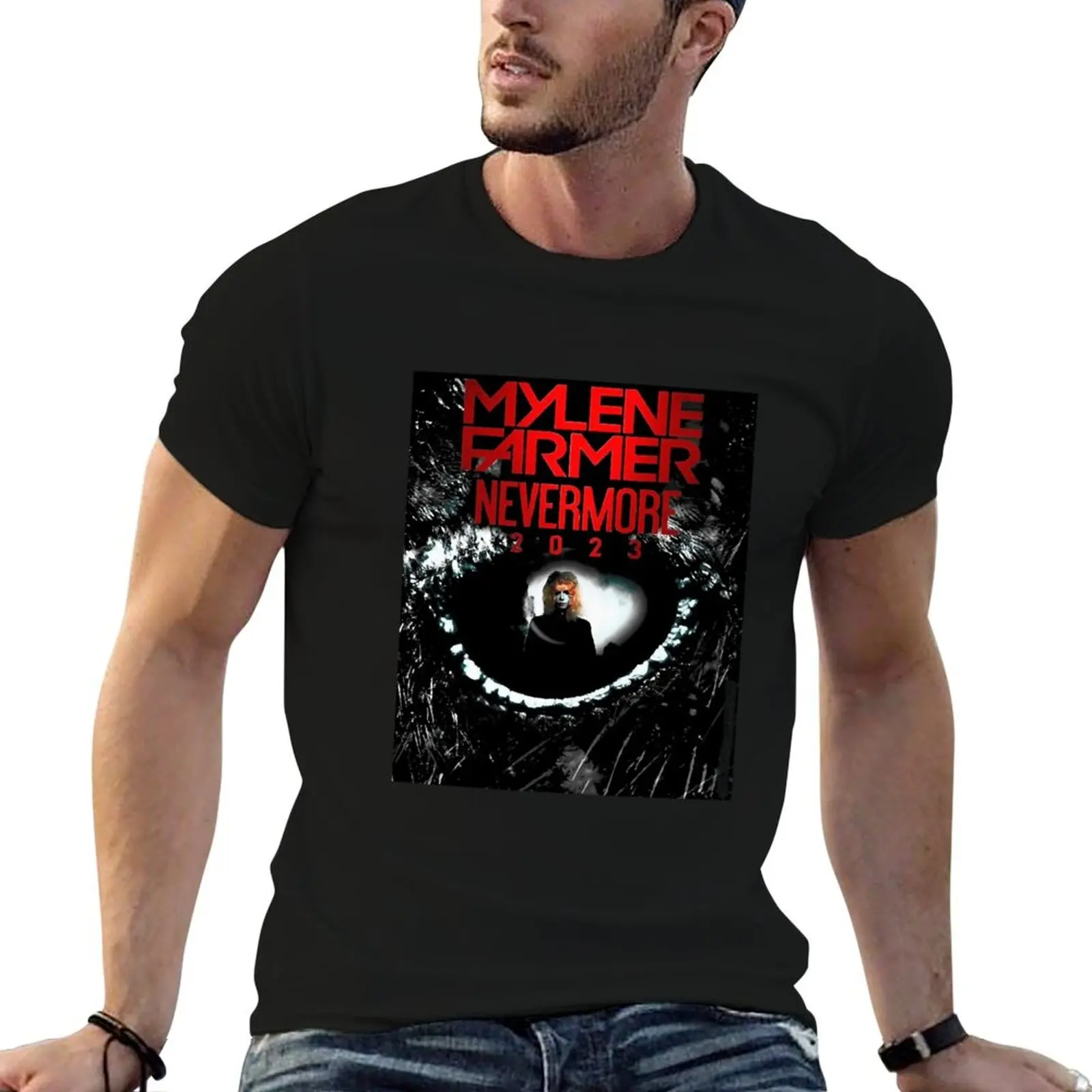 mylene farmer nevermore, Mylene Farmer, Mylene Farmer 2023, mylène farmer 2022 Graphic T-Shirt Plus Size Simple Casual Top
