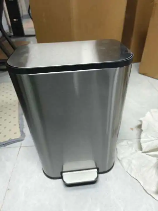 20/50L Stainless Steel Kitchen Trash Can Soft-Close Lid - Removable Inner Bucket  Hands-Free Step Pedal,Rectangular Wastebasket for Kitchen, Office, Bathroom, Bedroom