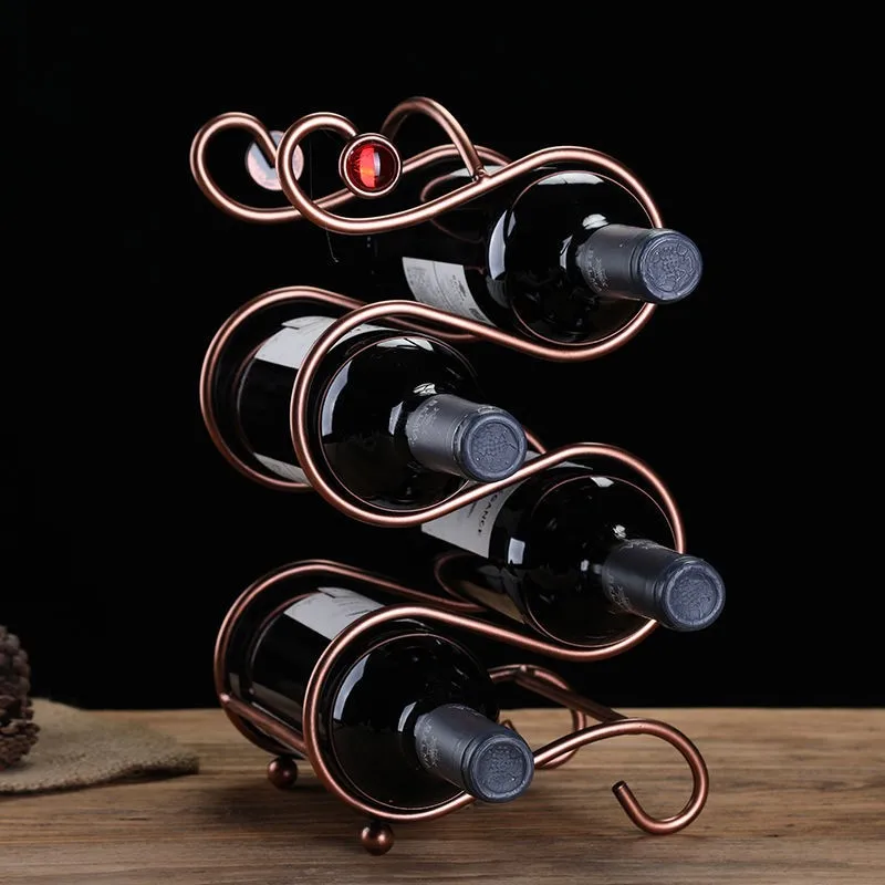 

European Red Wine Storage Rack Home Simple Wine Bottle Storage Rack Creative Desktop Wine Cabinet Decoration Ornaments LF746