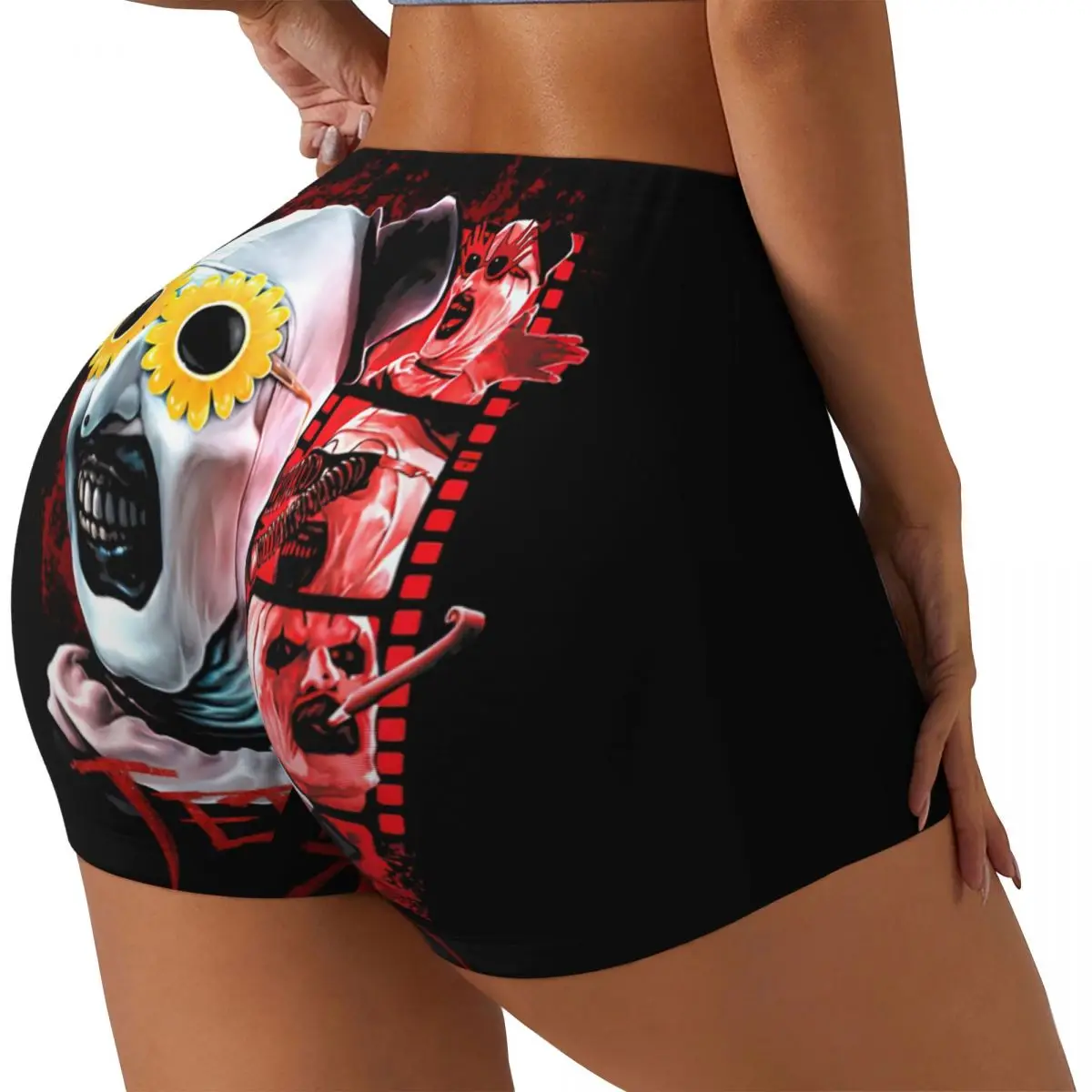 Custom Horror Terrifiers Film Workout Volleyball Biker Shorts for Women Gym Yoga Shorts