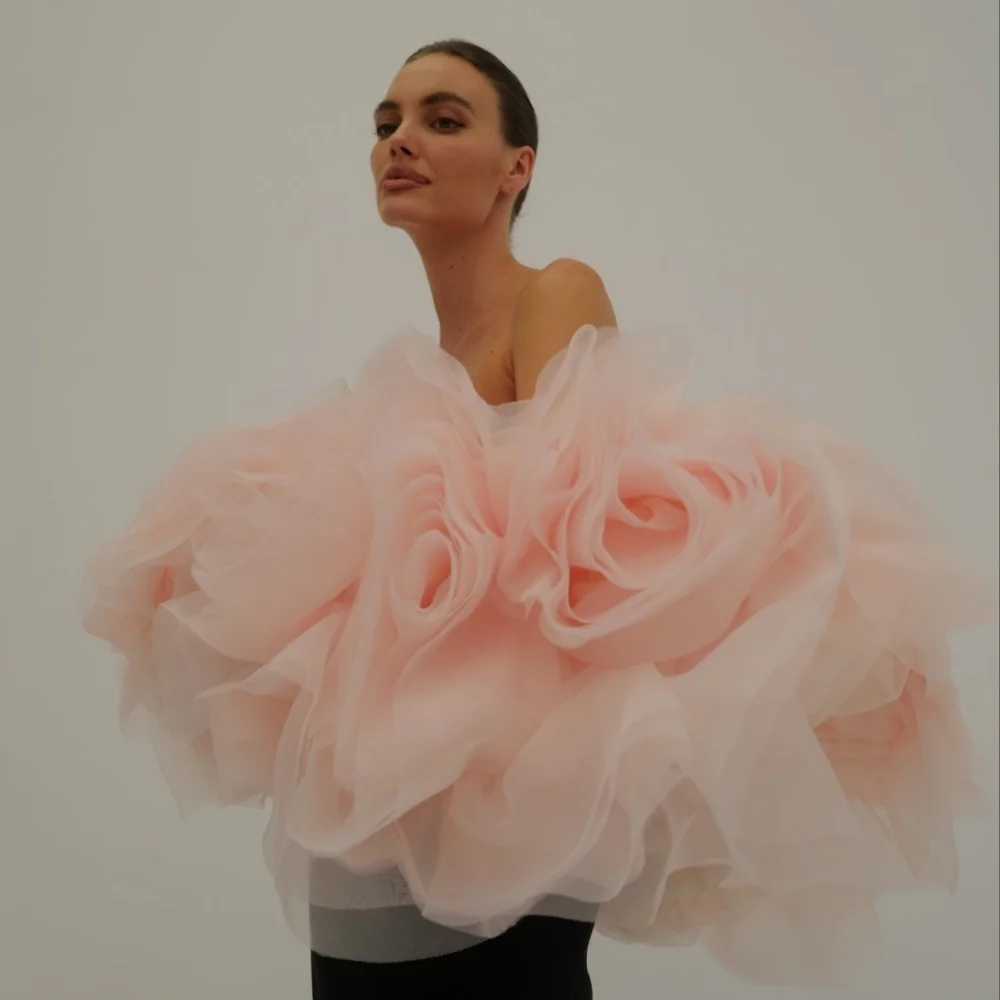 Amanda Customized Black Mermaid 3D Flowers Shawl robes de soirée Off the Shoulder Party Dresses Floor-Length Prom Dress 2024