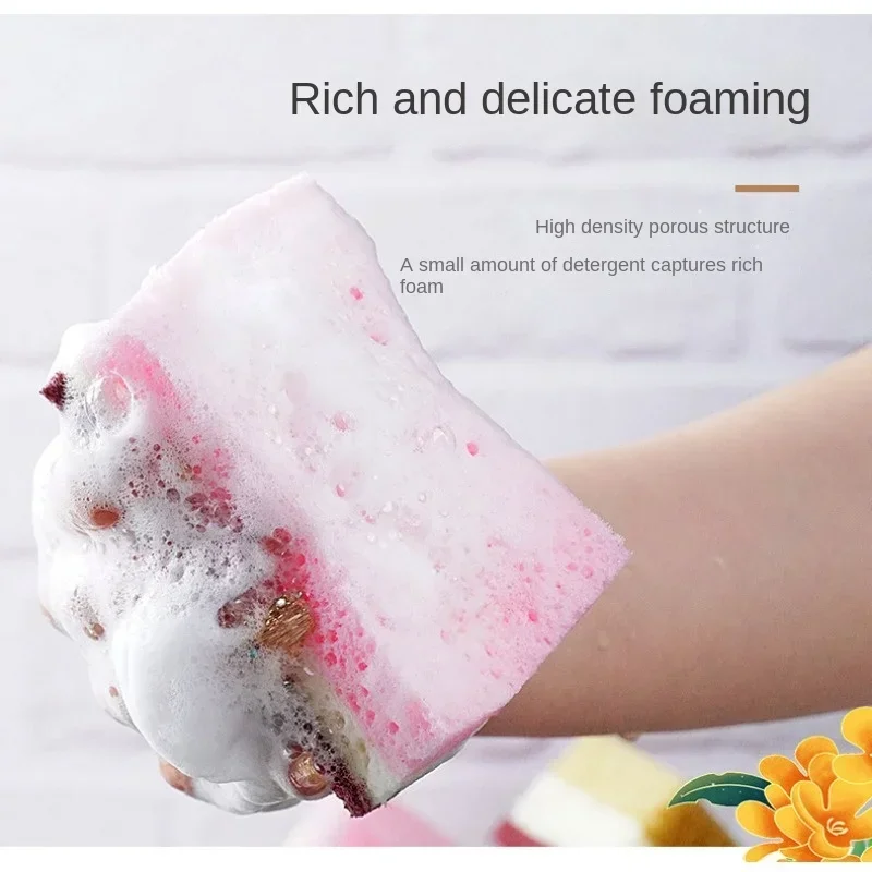 5pc High Density Thickened Porous Spong Mop Dish-Washing Sponge Scouring Pad Dishcloth Kitchen Cleaning Sponge Wipe