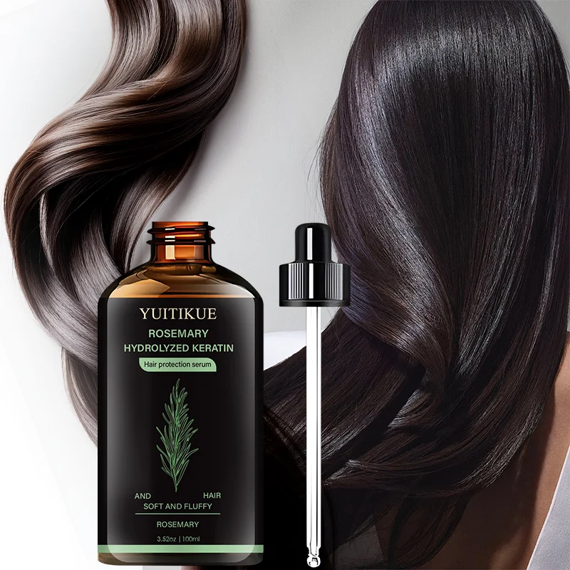 YUITIKUE Hair Protection Serum with Rosemary & Keratin - Nourish Dry Hair, Enhance Smoothness & Radiance