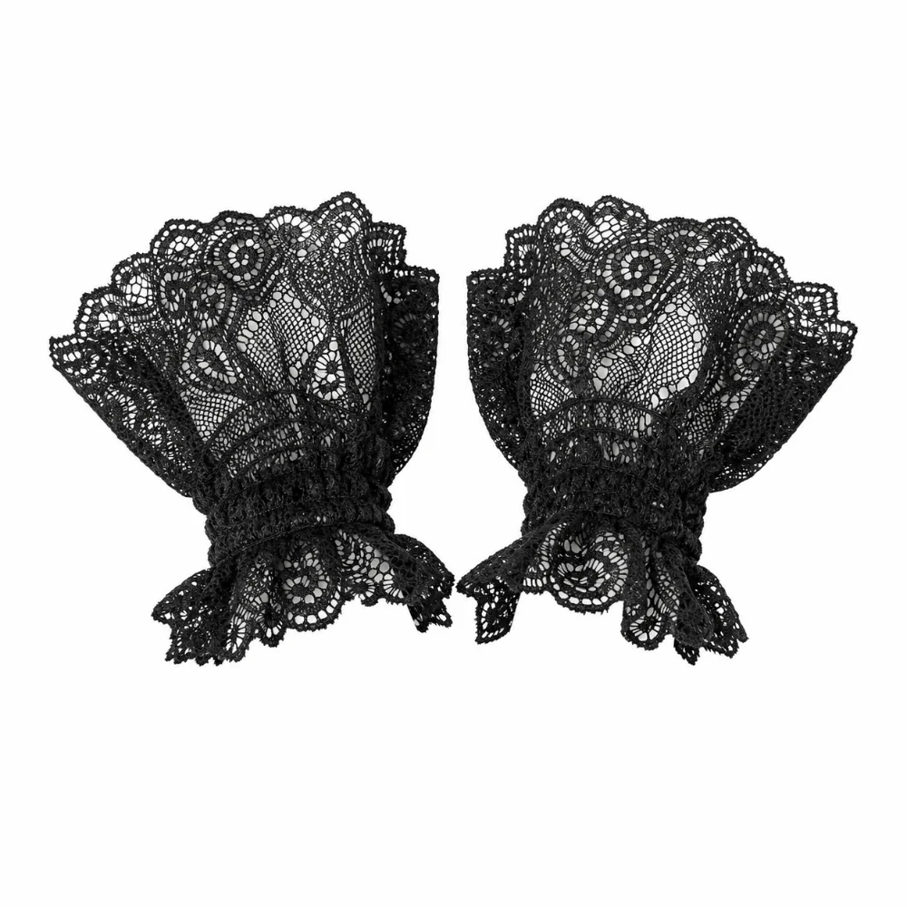 

Ruffles Pleated Detachable Cuffs White Hand Wrist Cuffs Lace Fake Sleeves Cuff Ruched Fake Flared Sleeves Cosplay Party