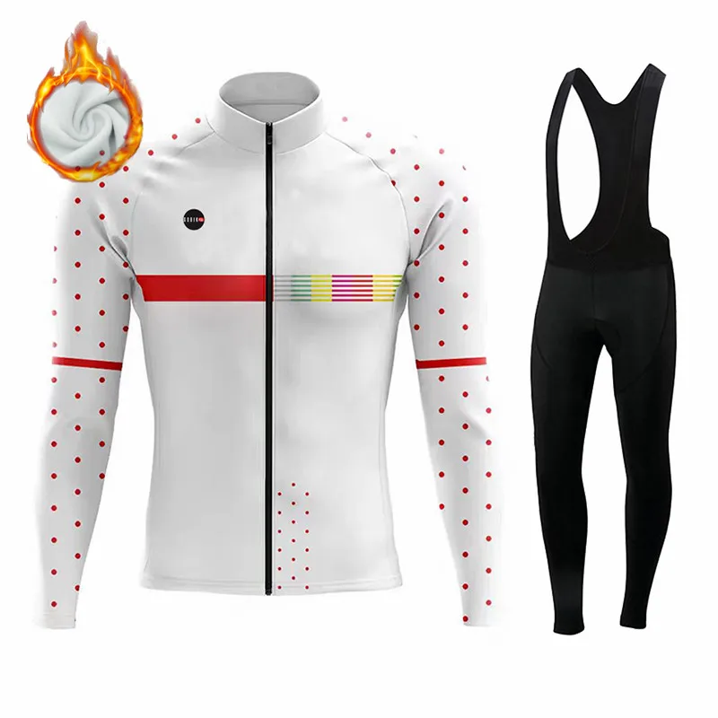 Pro Gobikful Winter Thermal Fleece Cycling Jersey Sets Long Sleeve Bicycle Clothing MTB Bike Maillot Ropa Ciclismo Cycling Suit