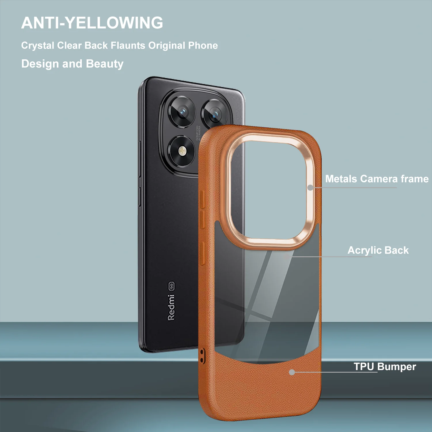 Leather Acrylic Case for Xiaomi Redmi Note 14 13 Pro Plus Pro+ Redmi 14C 13C A3 4G 5G Poco Poko C75 Silicone Hard Phone Cover