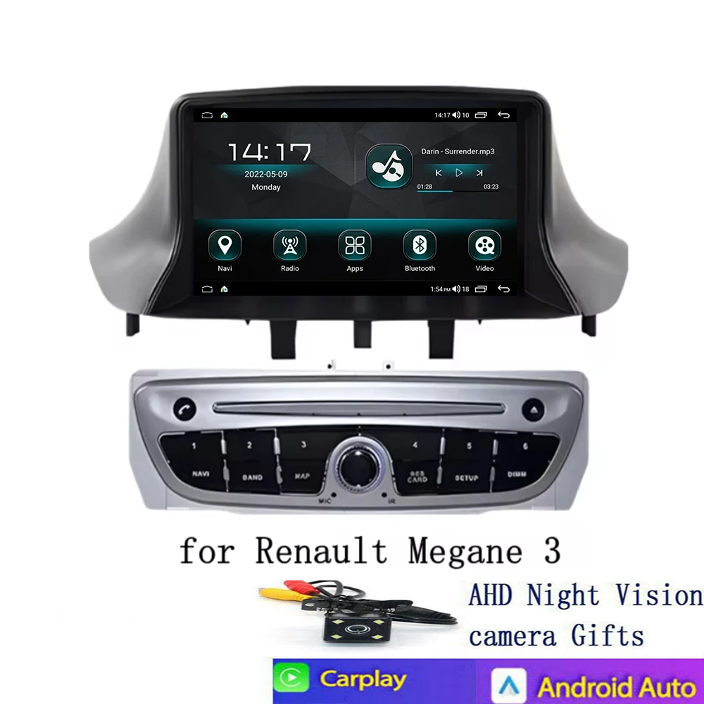 أندرويد 14 راديو لاسلكي CarPlay راديو تلقائي لرينو ميجان 3 2008 2009 2010 2011 2012 2013 2014 نظام تحديد المواقع autoradio 2din #5