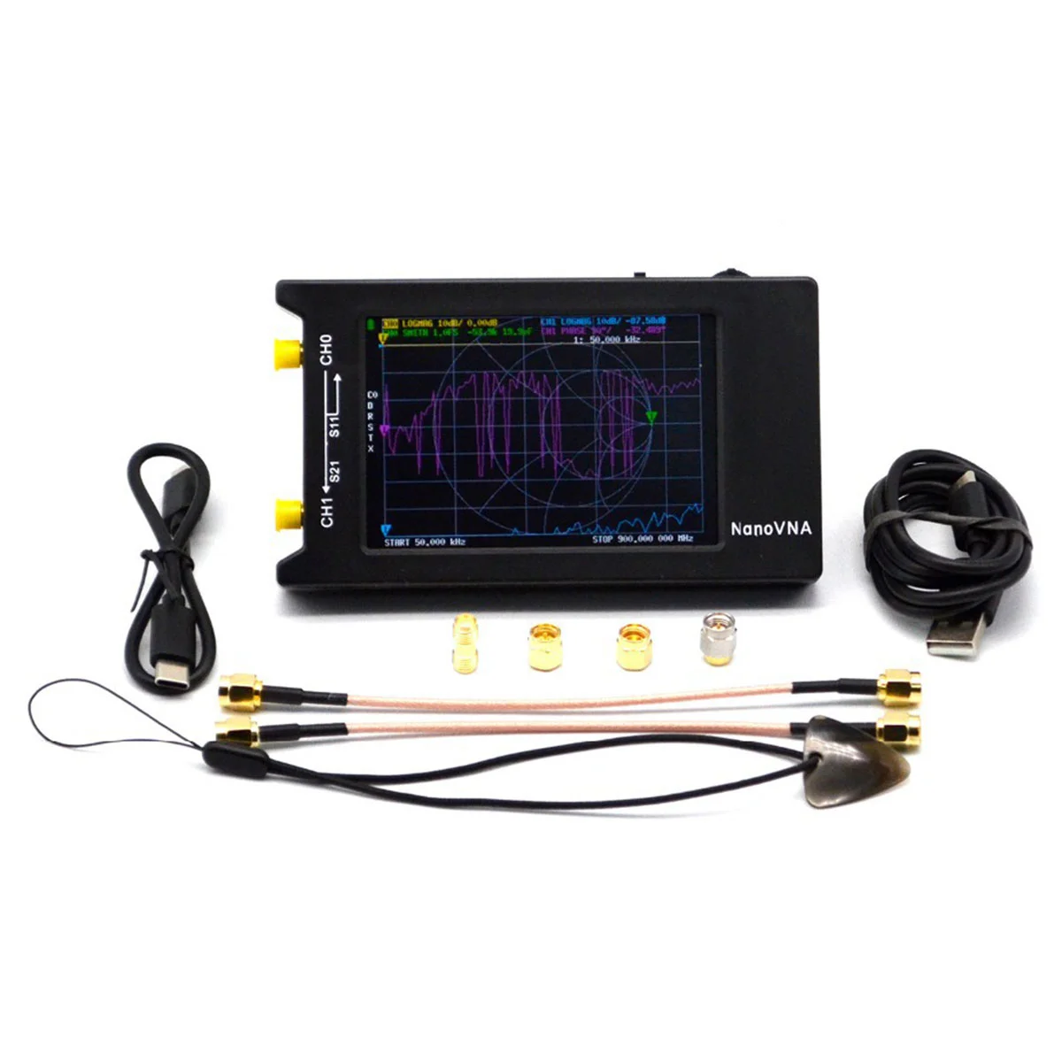 Imagem -05 - Analisador de Rede Vetorial para Antena Nanovna-h4 Polegada Display 10khz15 Ghz mf hf Vhf Uhf