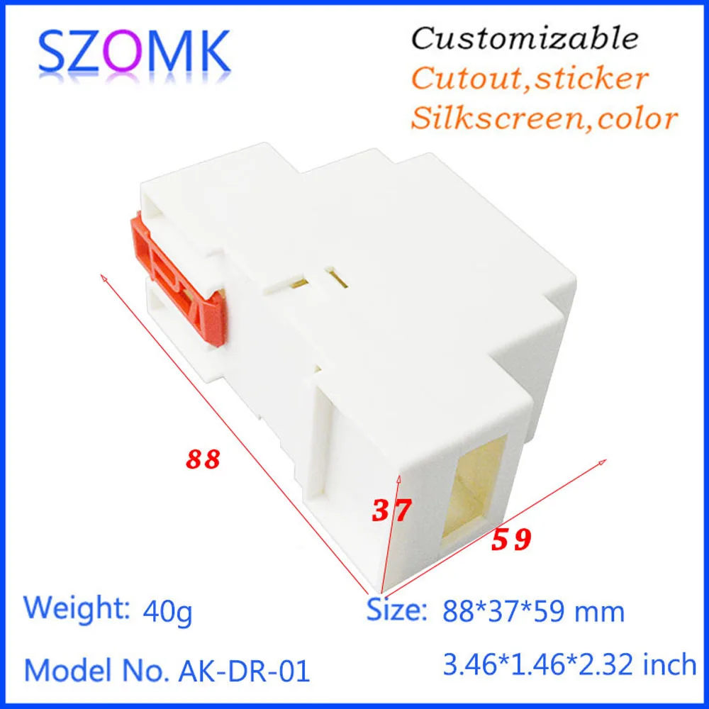 SZOMK 88*37*59 mm din rail enclosure plastic case for electronic equipment switch project box plastic instrument housing view 3