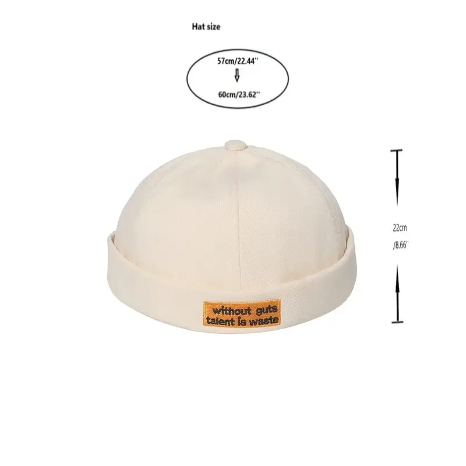 قبعة دوكر بدون إطار قابلة للتعديل مع تصميم مدفور على شكل أساور ملفوفة - قبعة صغيرة لساعة مناسبة تمامًا!