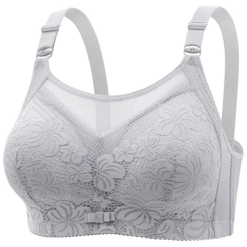 Plus Size Push Up Bra Without Underwire Sexy Lace Bralette Adjustable Padded Bras for Women Soft Wireless Lingerie D/DD/E KUCLUT