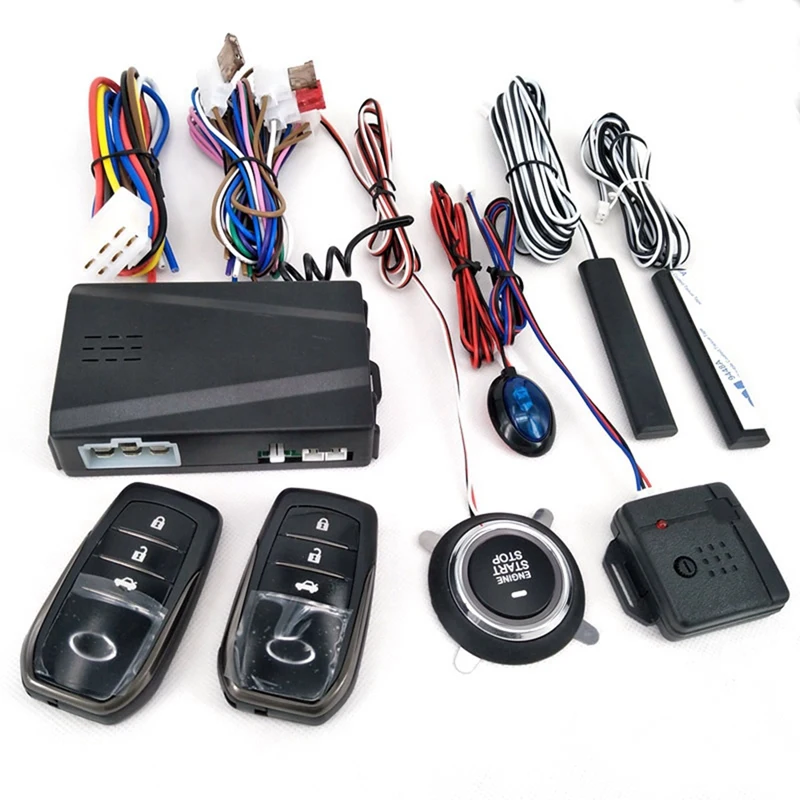 Car Alarm Passive Keyless One Button Start Remote Control System Auto Central Lock Push Button Start Stop Automotive PKE