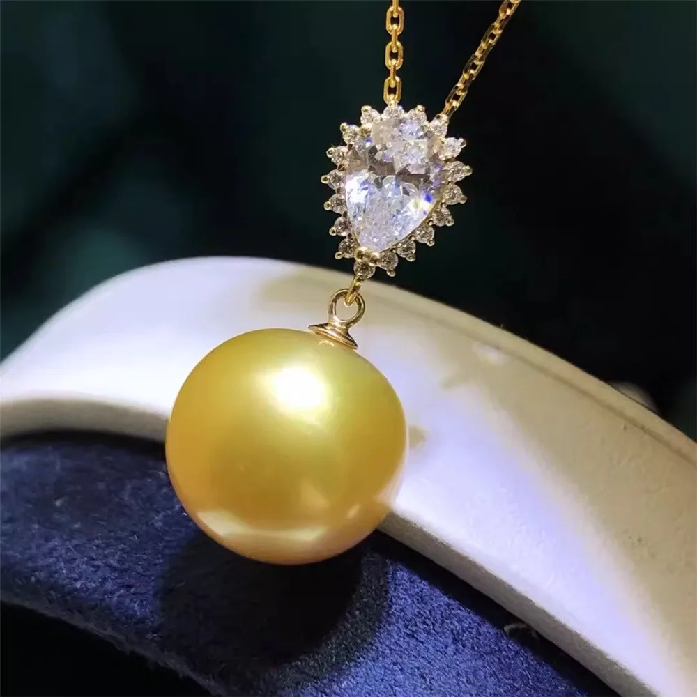 

DIY Pearl Accessories G18 K Gold Pendant Empty Holder Fashion Pearl Necklace Pendant Holder Women's 9-15mm Round Beads G180