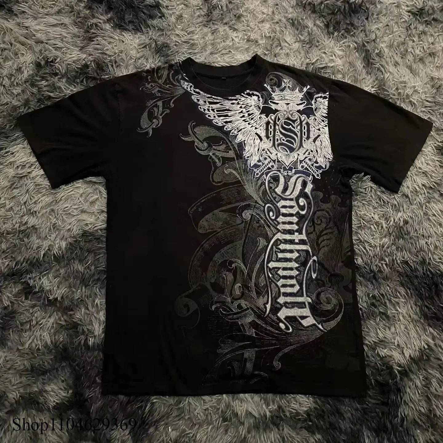 Summer Classic Y2K Gothic Style T-shirt Print Oversized T Shirt High Street Shirts Round Neck Cotton Tops Mens Women T Shirt Tee
