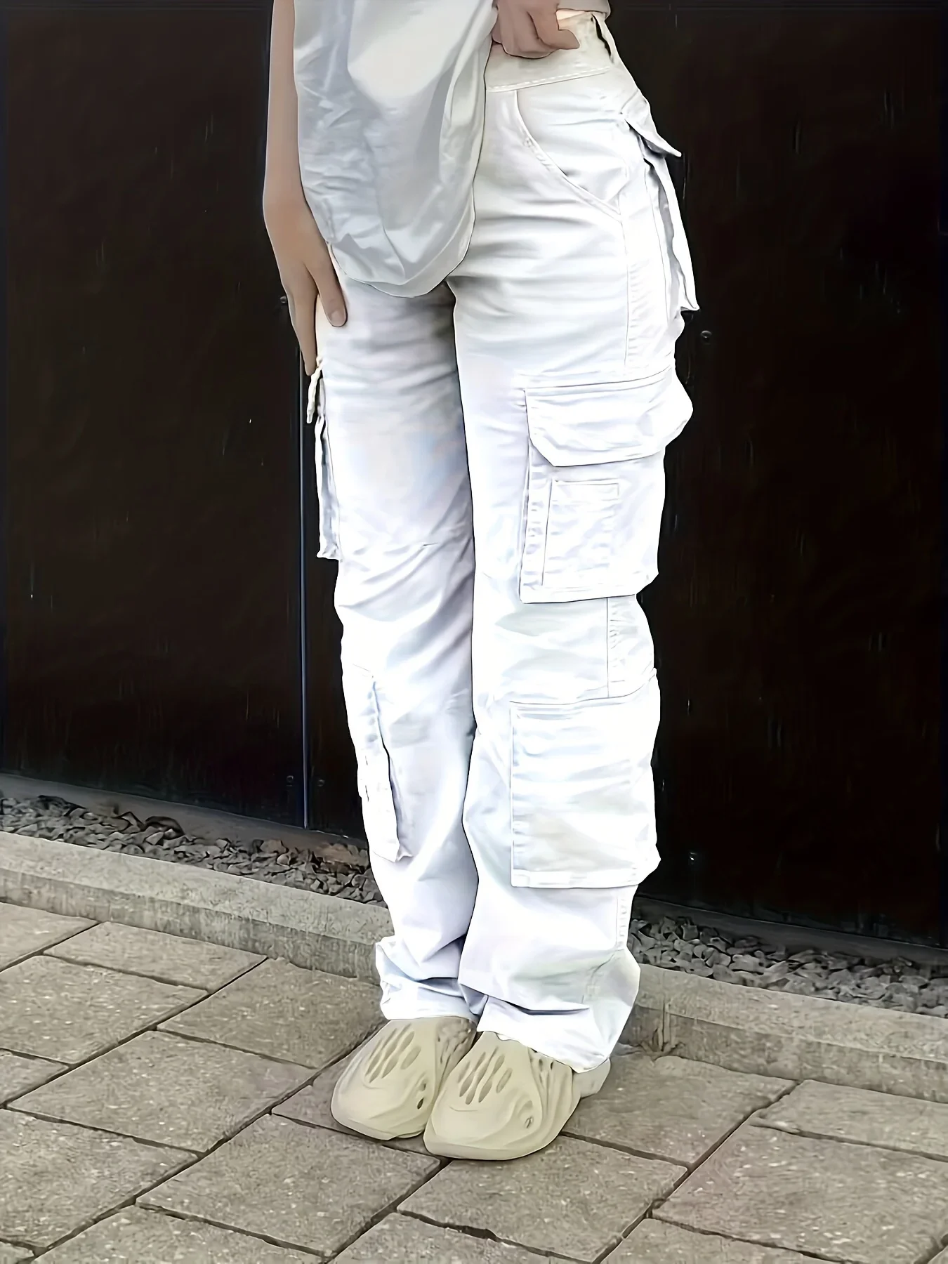 Y2K women\'s street hip-hop style high waisted fashionable trend workwear denim pants casual pants