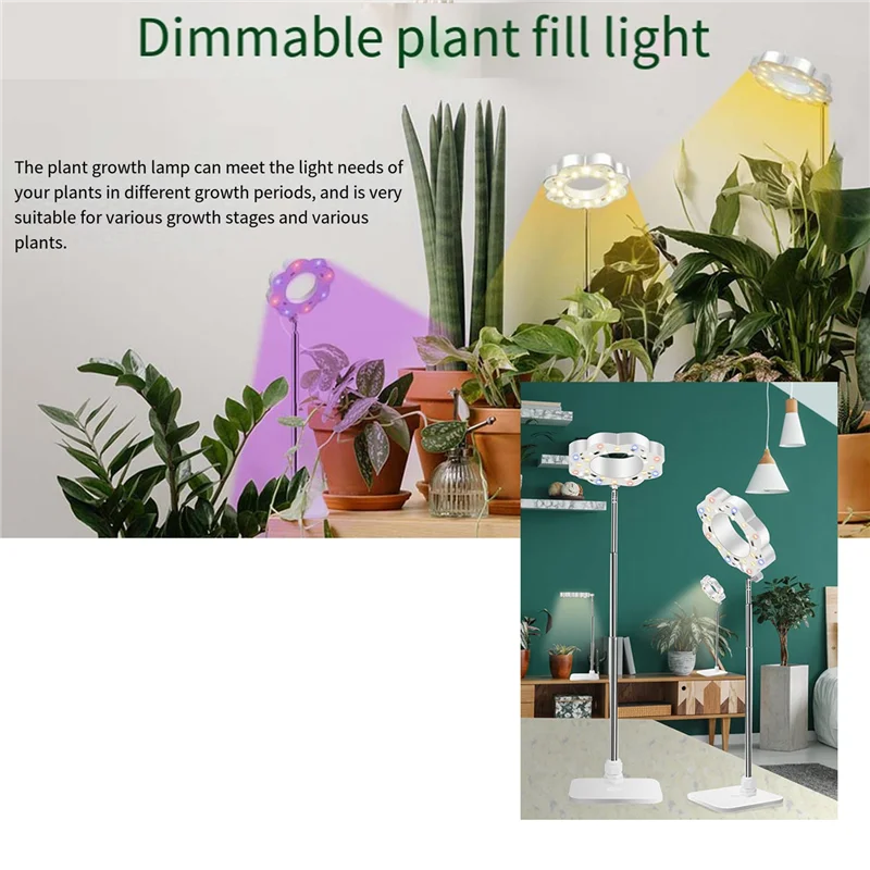 BUONO-1 Pezzi Luci per Coltivazione di Pianta per Piante da Interno Luce per Piante a LED a Spettro Completo con Supporto Staccabile Luci per Coltivazione con Auto T