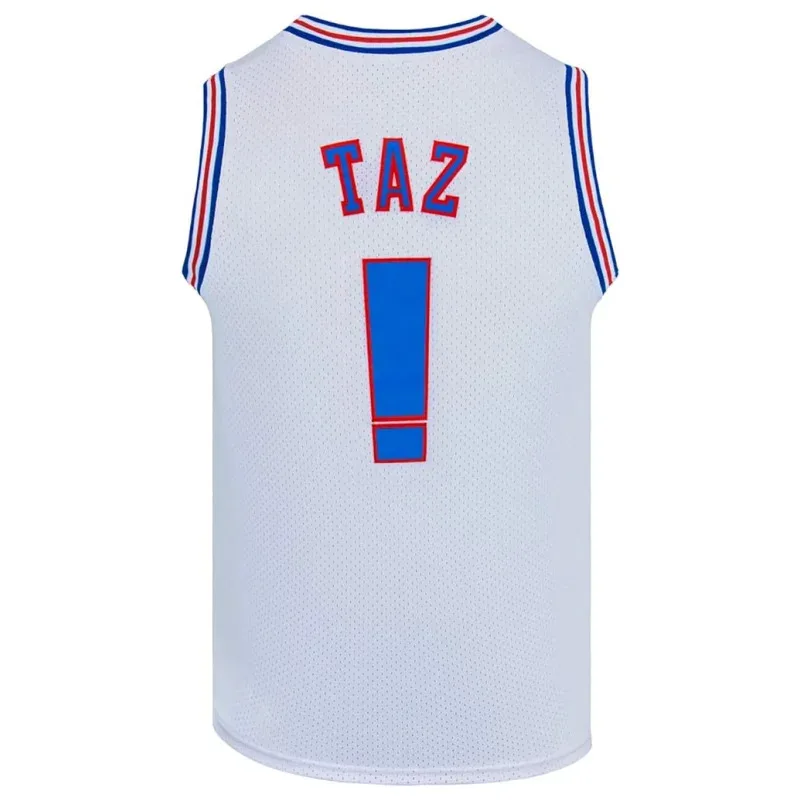 

Movie Space Jam #! TAZ Cosplay Tune Squad Bunny Basketball Jersey Halloween Shirts for Party White/Black S-3XL
