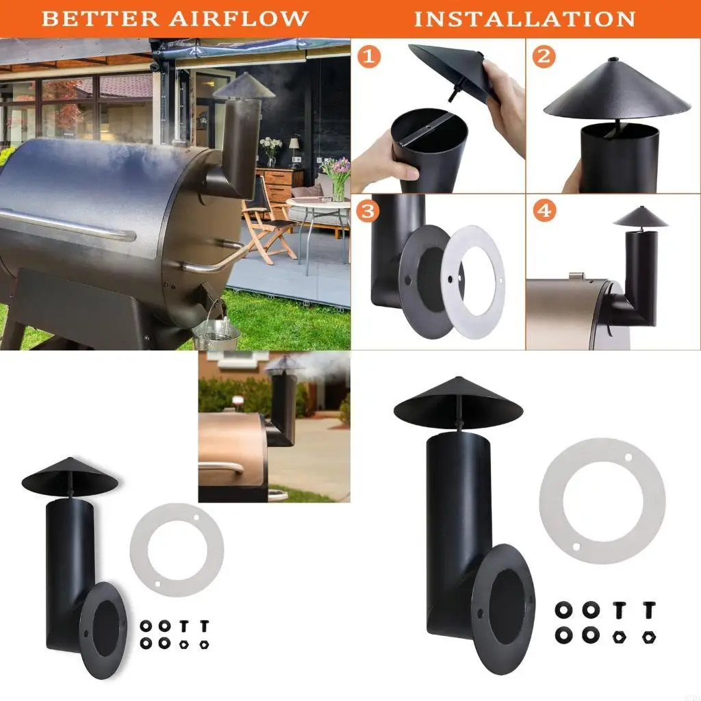 M7DA Edelstahlgrill Raucher Stapelschornstein Ersatz -Rauchrohr dauerhaft