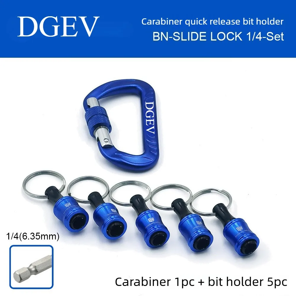 Aluminium Karabijnhaak Bitshouder Snelkoppeling Schroevendraaier Bit Opslagclip 1/4 Inch Zeskant Bit Organizer voor Elektricien Klusjesman Reparateur