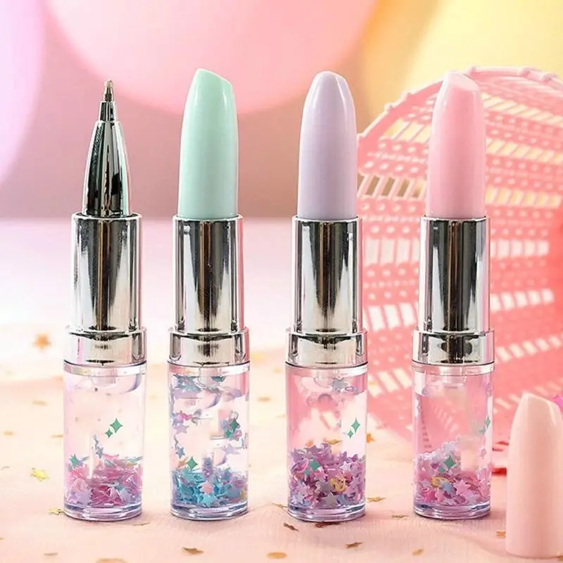 W89C 6 PCs 0,5 mm Gel stiften Lipstick Form Schreiben von Stift Neuheit Gel -Tintenstift