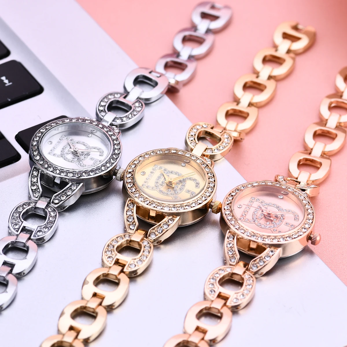 2022 Luxury Brand Women Rhinestone Fashion Full Steel Bracelet Watch Casual Boutique Ladies Dress Elegant Quartz Wristwatch