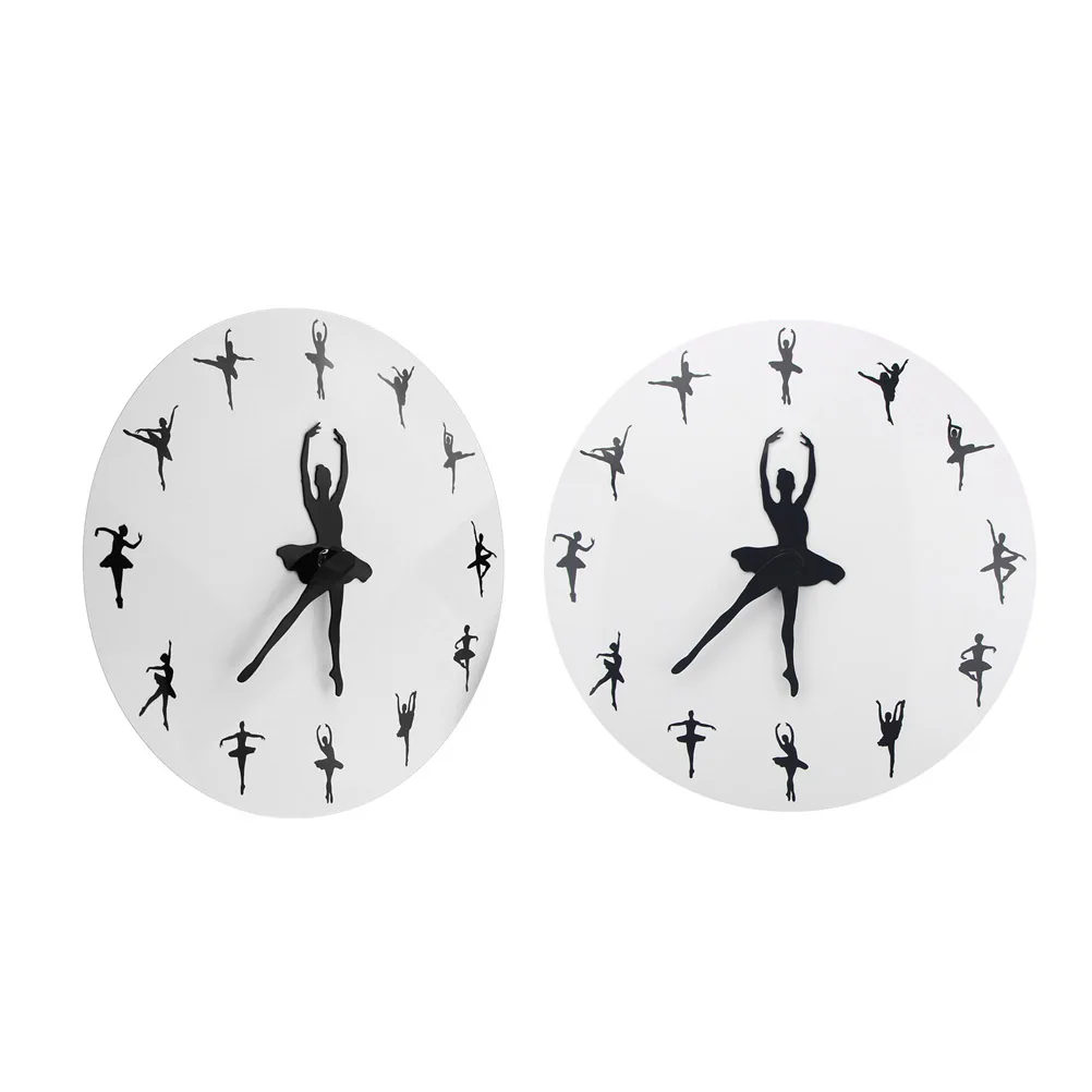 

Creative Ballet Simple Acrylic Hanging Stylish Decorative Wall Clock For Bedroom Living Room Office Sturdy Easy Clean