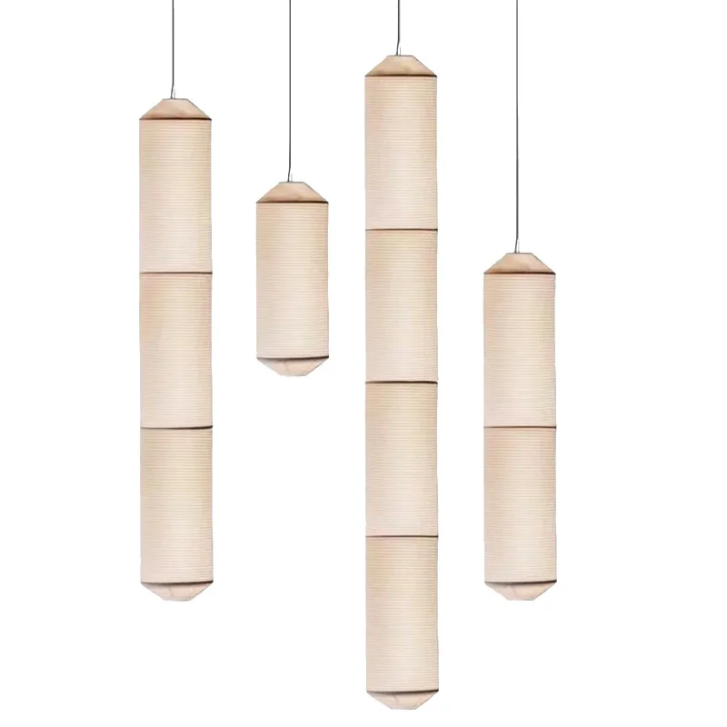 

Designer dining room chandelier, Nordic living room, bedroom bar, long strip, cylindrical homestay, model house, creative fabric