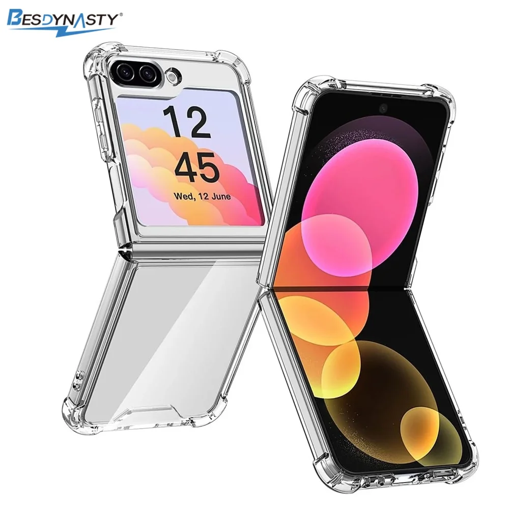 Transparent Airbag Bumper Acrylic Case for Samsung Galaxy Z Flip 6 5 4 3 7 Clear Ultra Slim Soft TPU Cover for Samsung flip6