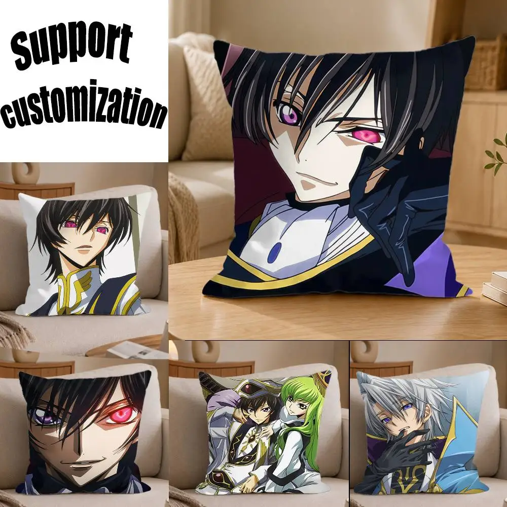 

Lelouch L-Lamperouge Anime Code G-Geass Square Sofa Pillow Cover Solid Color Living Room Home Decor Cushion Case