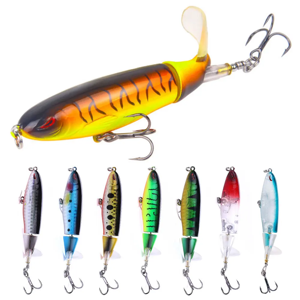 10cm 1.5g  Floating Pencil Popper Fishing Lures Rotating Tail Topwater Hard Wobbles Artificial Bait  fishing goods