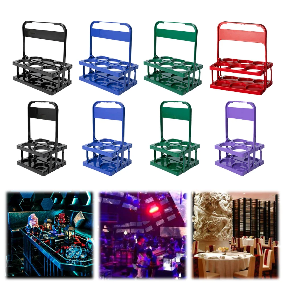 4/6 Hole Portable Drink Carrier with Handle Drink Delivery Carrier Multi-Function Drinks Holder for Camping Picnic