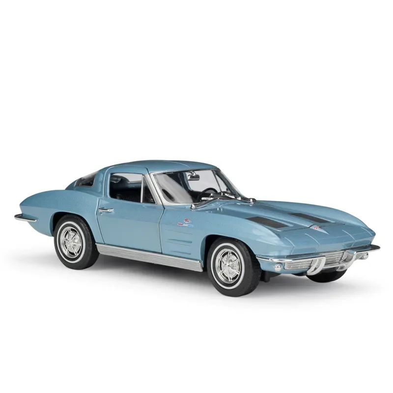 Welly 1:24 chevrolet 1963 corvette diecast liga modelo de carro estático veículo brinquedo coleção decoração lembrança ornamentos b40