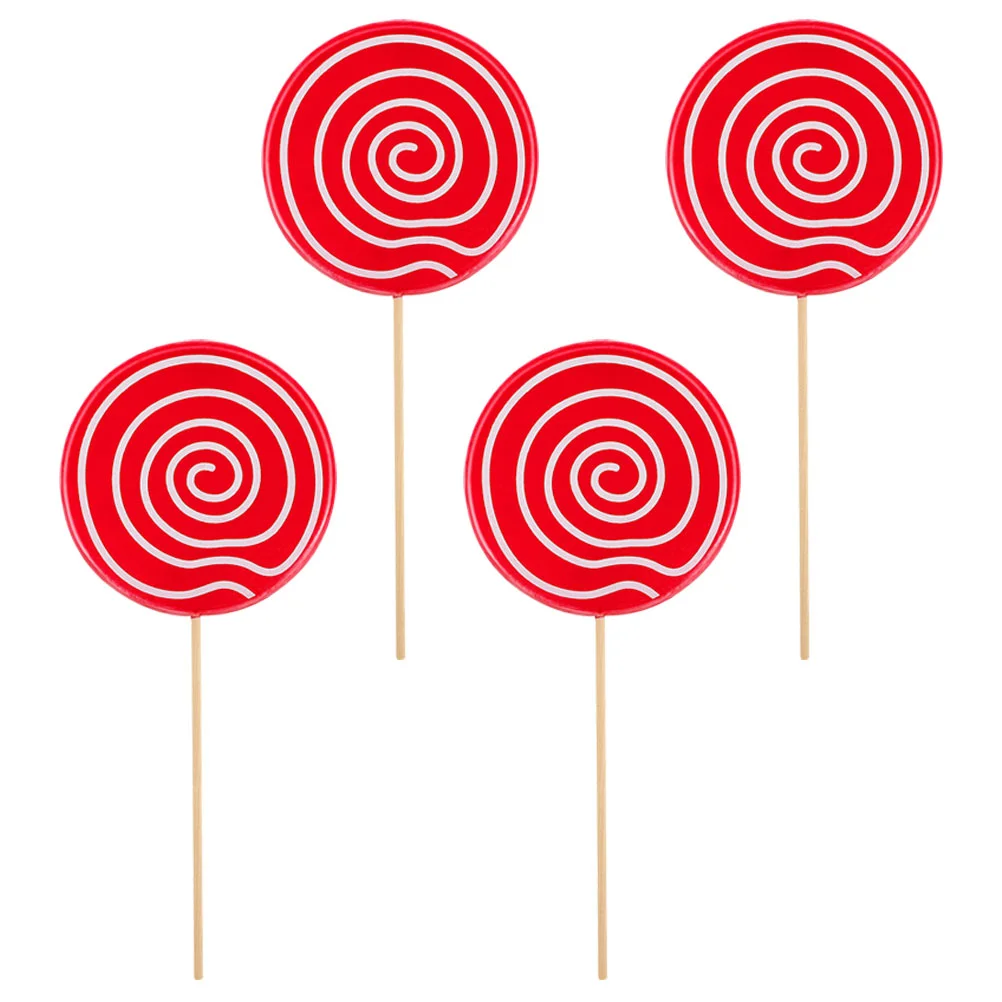 

4 Pcs Simulation Lollipop Scene Adornment Candy Photo Booth Party Decoration Food Model Fake Props Foam Vivid Child