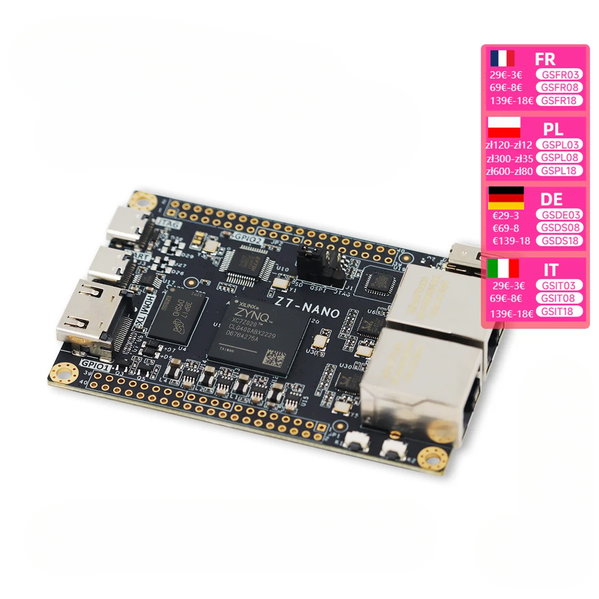 FPGA development board ZYNQ core board XILINX 7020 70107000 dual network port Z7 Nano